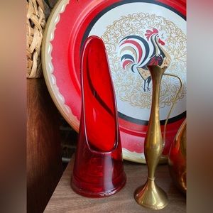 Vintage MCM Swung Glass Candle Holder